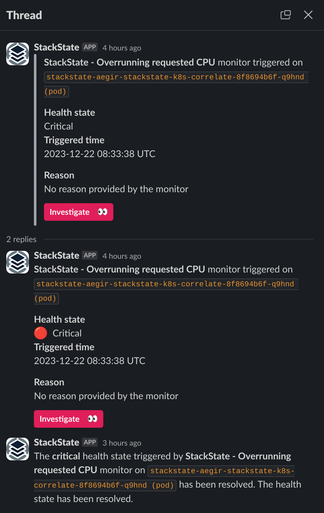 Slack 线程示例